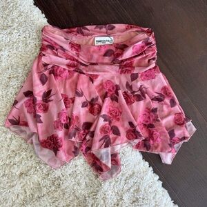 Princess Polly Perezie Floral Print Mini Skirt - Pink